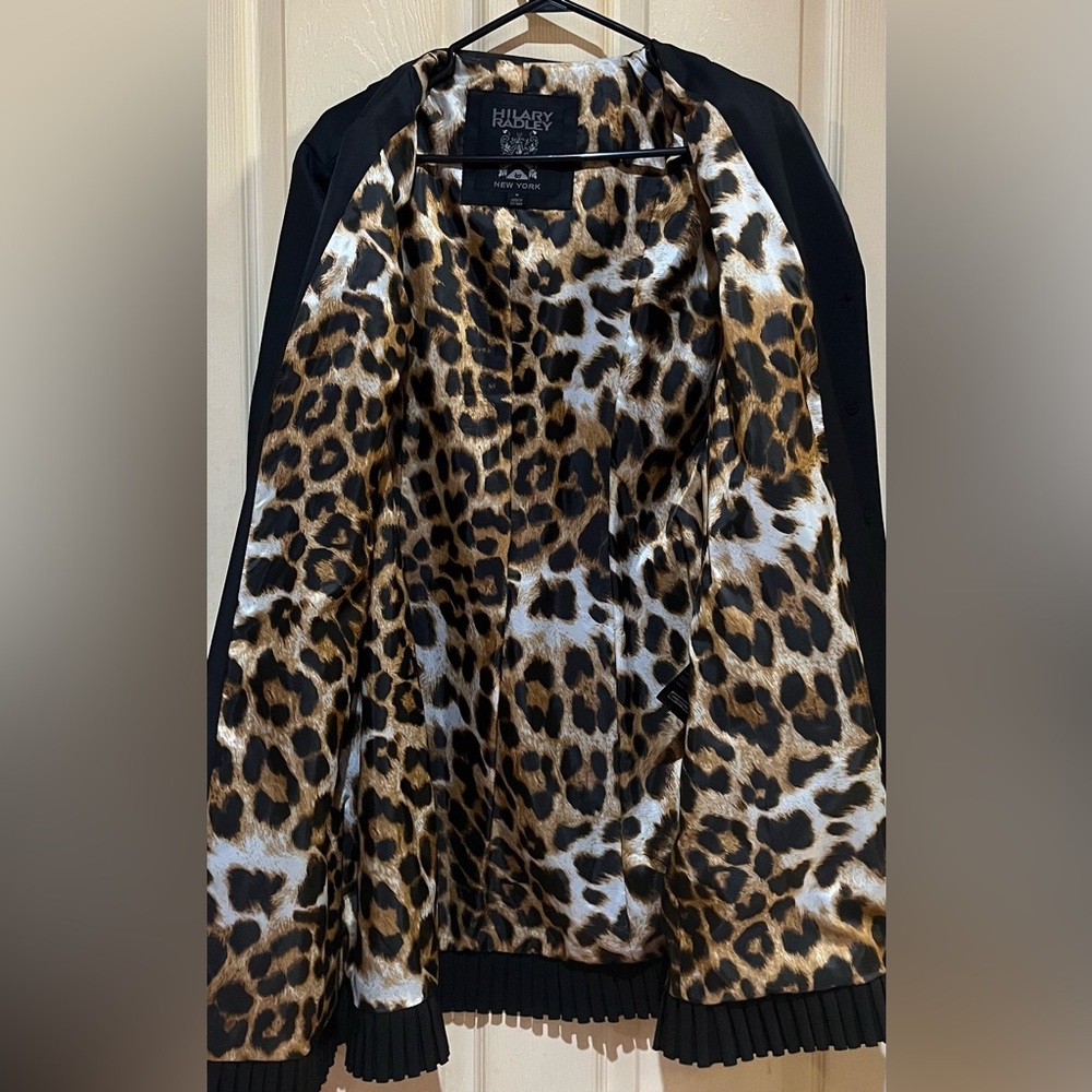 Hilary Radley Black Trench Coat, Size Medium - Picture 5 of 8
